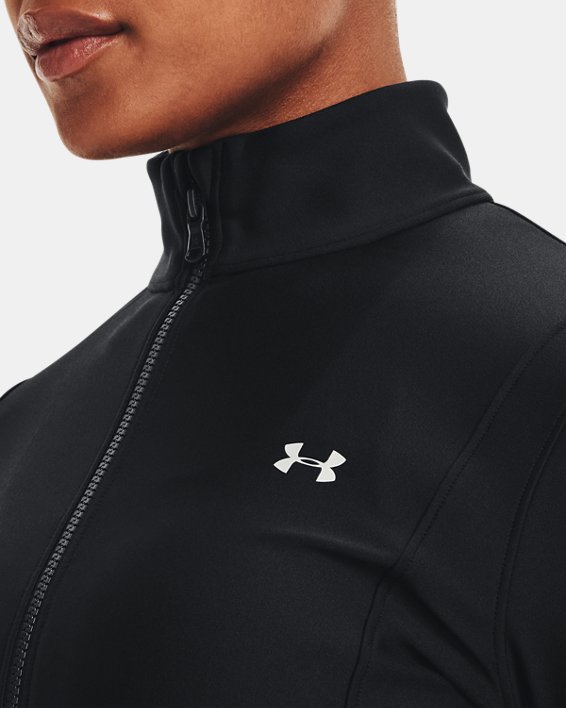 Damen UA Armour Sport Jacke mit durchgehendem Zip, Black, pdpMainDesktop image number 3
